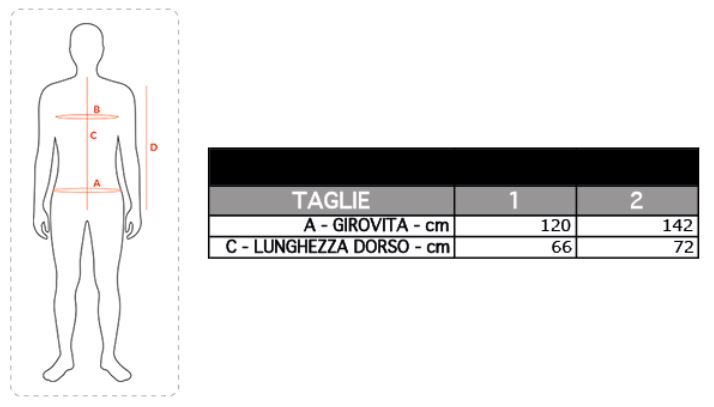 Tabella taglie Gilet Scorta-Tecnica